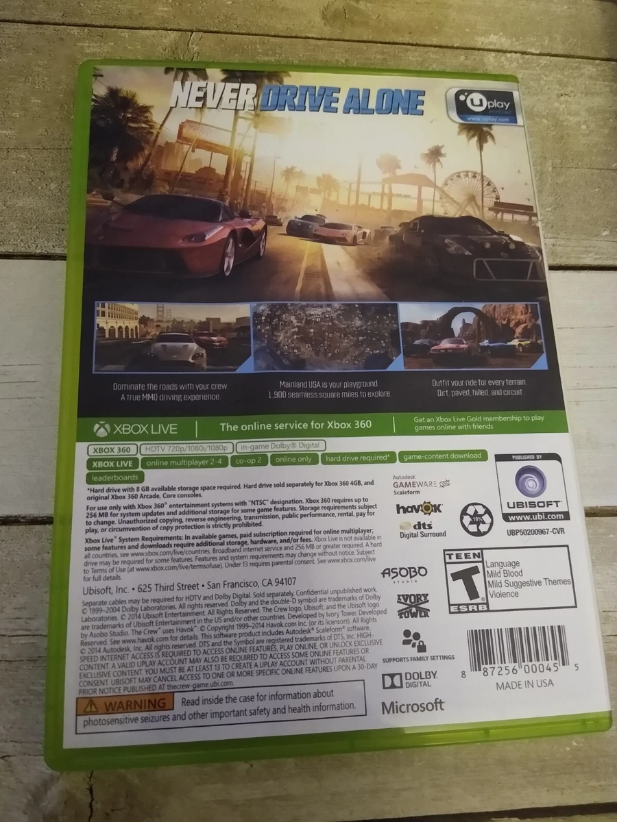 The Crew (Microsoft Xbox 360, 2014) 887256000455 | EBay