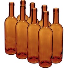 8 Stk Weinflasche 0,75l Braun Multipack Glasflasche Flasche Lik&ouml;r Wein