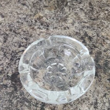 Vintage Heavy Glass Ashtray Clear