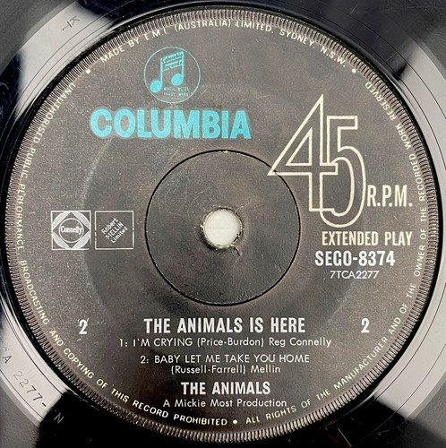 The Animals The Animals Is Here Vinyl Record 7” 45RPM EP SEGO-8374 Columbia 1964 - Picture 5 of 24