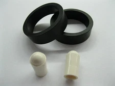 2 PINBALL FLIPPER RUBBER RINGS BLACK PREMIUM 1-1/2" x 1/2" w/ 2 FREE White Tips