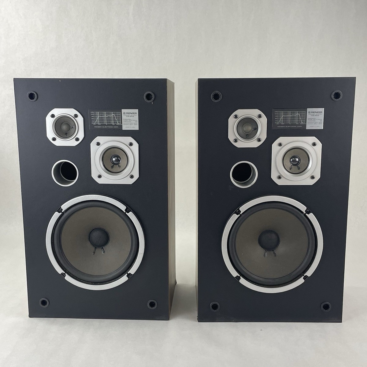 Pioneer CS-203 3-Way Hi-Fi Floor Speakers Pair Set Walnut Grained