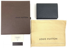 Authentic LOUIS VUITTON Credit Business Card Holder M30922 Taiga Ardoise Black