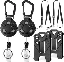Ausziehbarer Schl&uuml;sselanh&auml;nger Set mit 80cm Stahlseil, Kartenh&uuml;lle und Schl&uuml;ssel