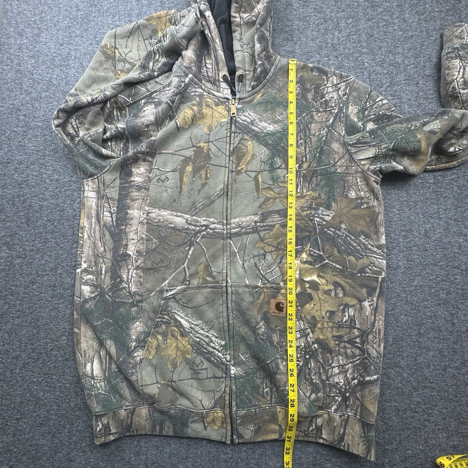 Carhartt Hoodie RealTree Camo Full Zip Camoflouge K289 977 Sweatshirt Sz L Tall image 6