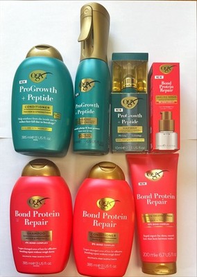 OGX ProGrowth + Peptide Haarshampoo, Conditioner, Kopfhautserum, Nebel, Maske