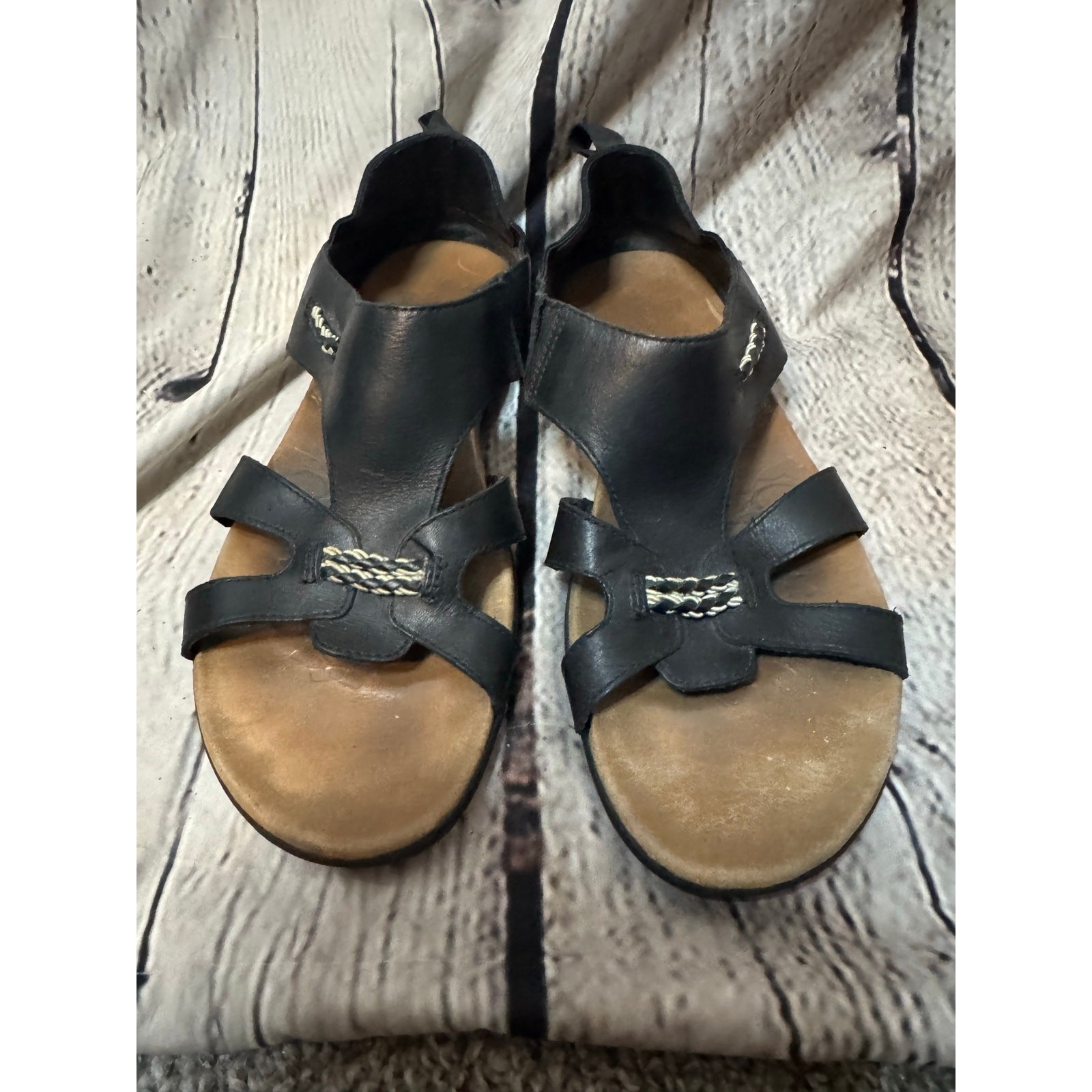 Merrell sandali neri in pelle performanti di lino misura 9 5