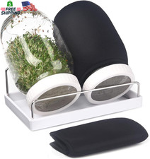 Complete Sprouting Jar Kit| 2 Wide Mouth Mason Jars, 316 Screen Sprout Lids, Bla