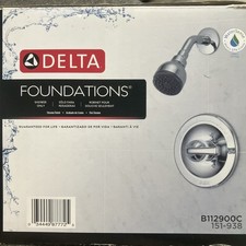 Complete NEW Delta Single-Handle Shower Faucet, in Chrome. Valve Included 