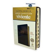 Biblia NTV Letra Súper Gigante Senti Piel negro con índice 