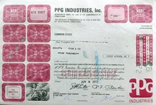 Historische Wertpapiere: PPG Industries Inc. (1972) - 1.000 Shares