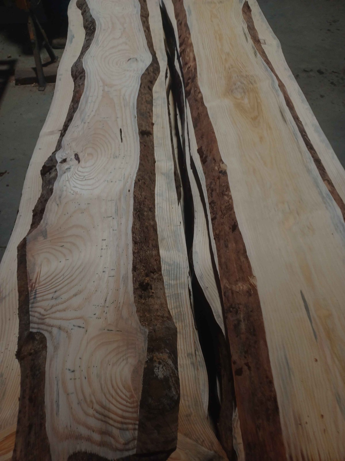 Pine, Southern Yellow - Live Edge Slabs, 2-Inch Thick, Kiln Dried & Planed