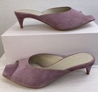 TELA Feng Mules Women's Size US9 EU39 Mauve Suede Open Toe Kitten Heel Sandals — photo 7