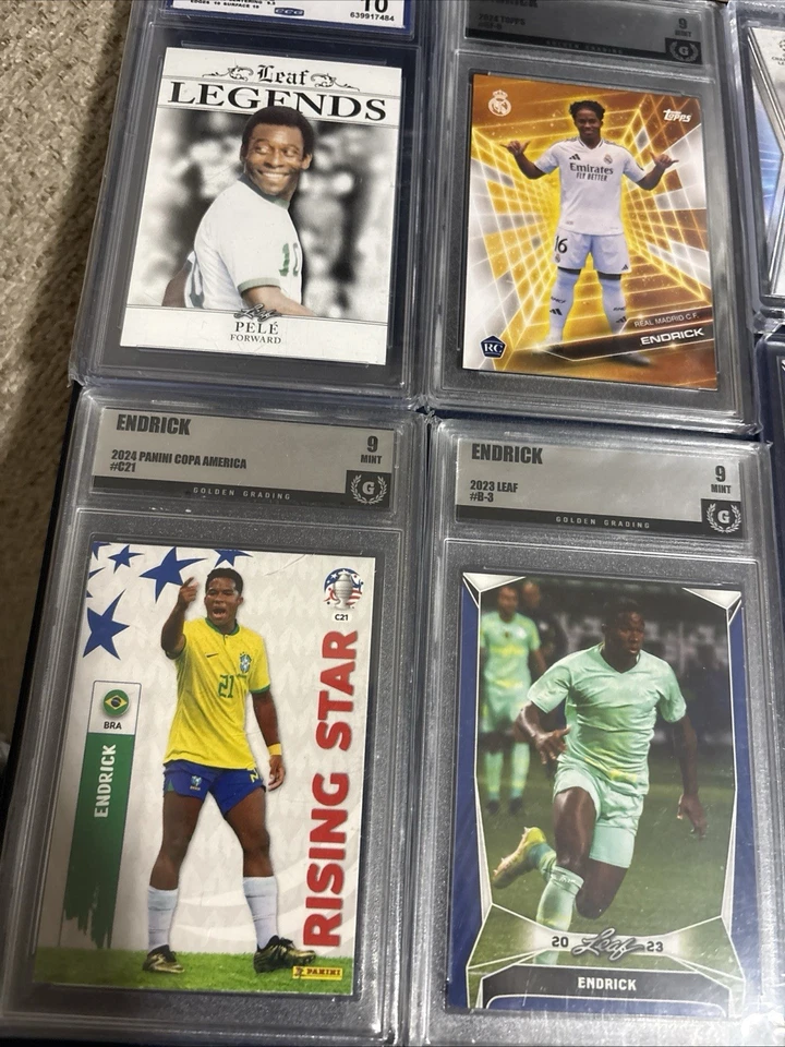 Brasil-7 Lote Tarjetas (Pelè-grado-10) Endrick (3) Calificado 9, Oscar’s, Neymar Vini-jr. Foto 2 de 4