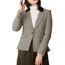 Veronica Beard Airlie Houndstooth Peplum Dick...