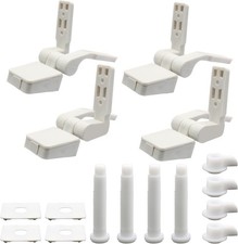 Luomorgo 2 Pairs Plastic Toilet Seat Hinges, White Toilet Seat Hinges Replacemen