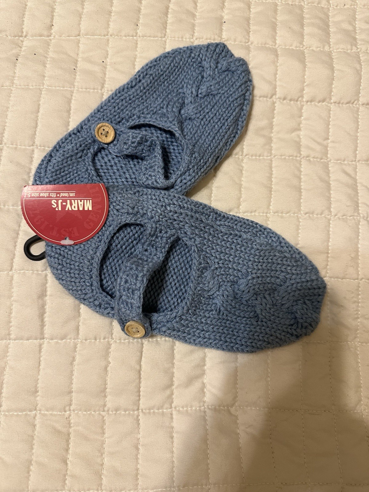 SAOLA Mary J’s Pantofole Donna in Maglia Piccole Medie (5 7) – Blu Chambray Suola Antiscivolo