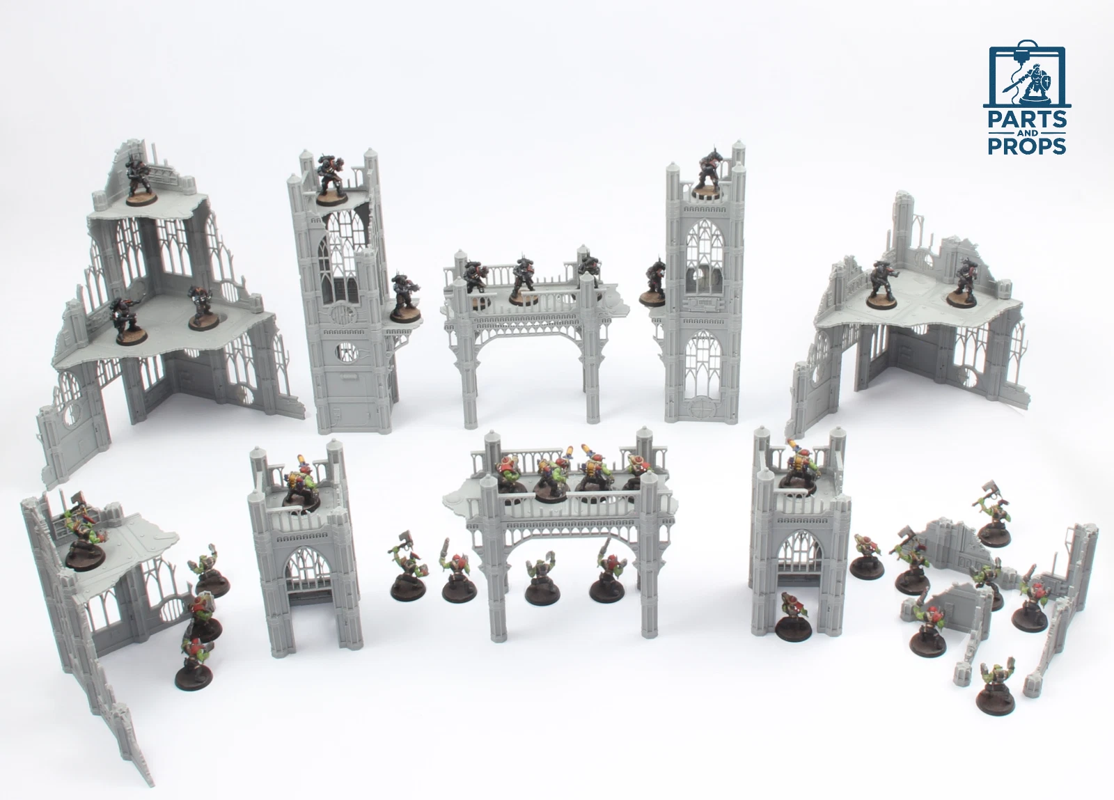 Wargaming Terrain Ruined Bridge City Set Grimdark Compatible with 28mm Tabletop - photo 10