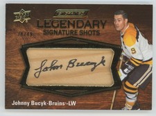 2023-24 Upper Deck Engrained Signature Shots Legendary Johnny Bucyk Auto 24/49