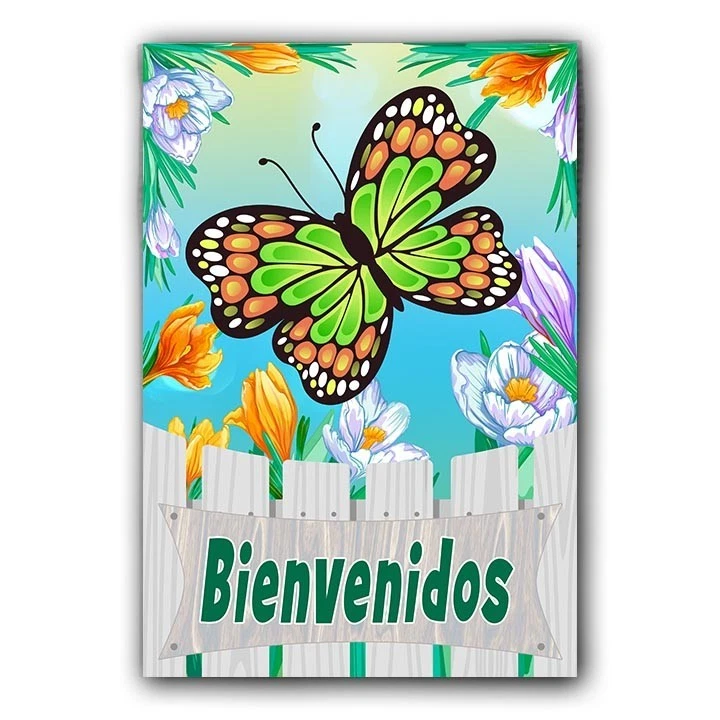 Linda bandera de jardín Bienvenidos 12x18 pulgadas bienvenida patio signo decoración primavera Foto 4 de 4