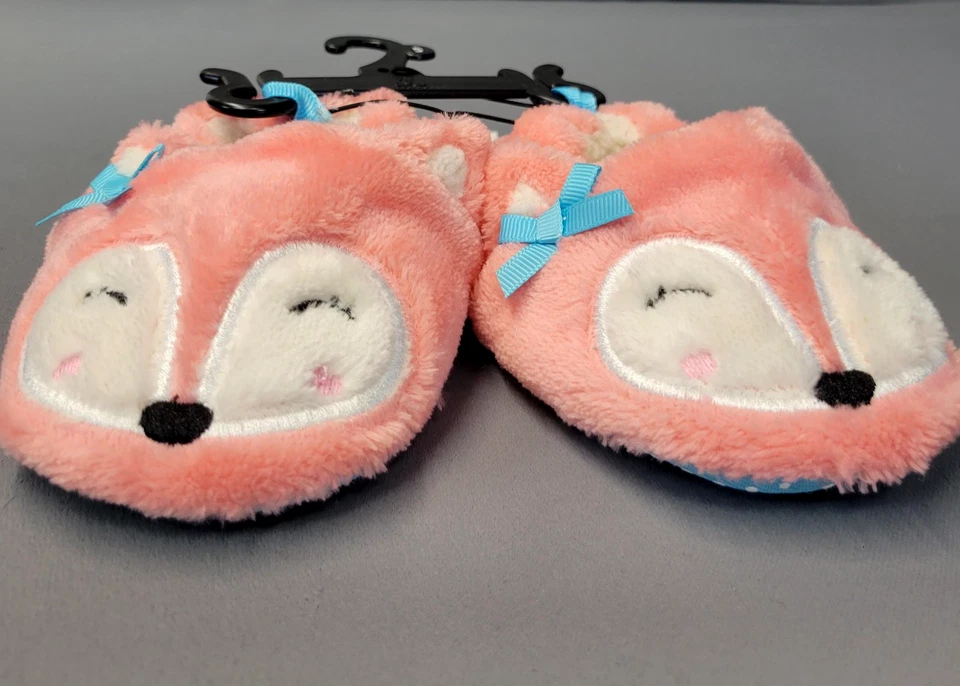 Swiggles Slippers Girls Toddler Size 5 Pink Fox Plush House Shoes Non-Slip New - Image 2 of 4