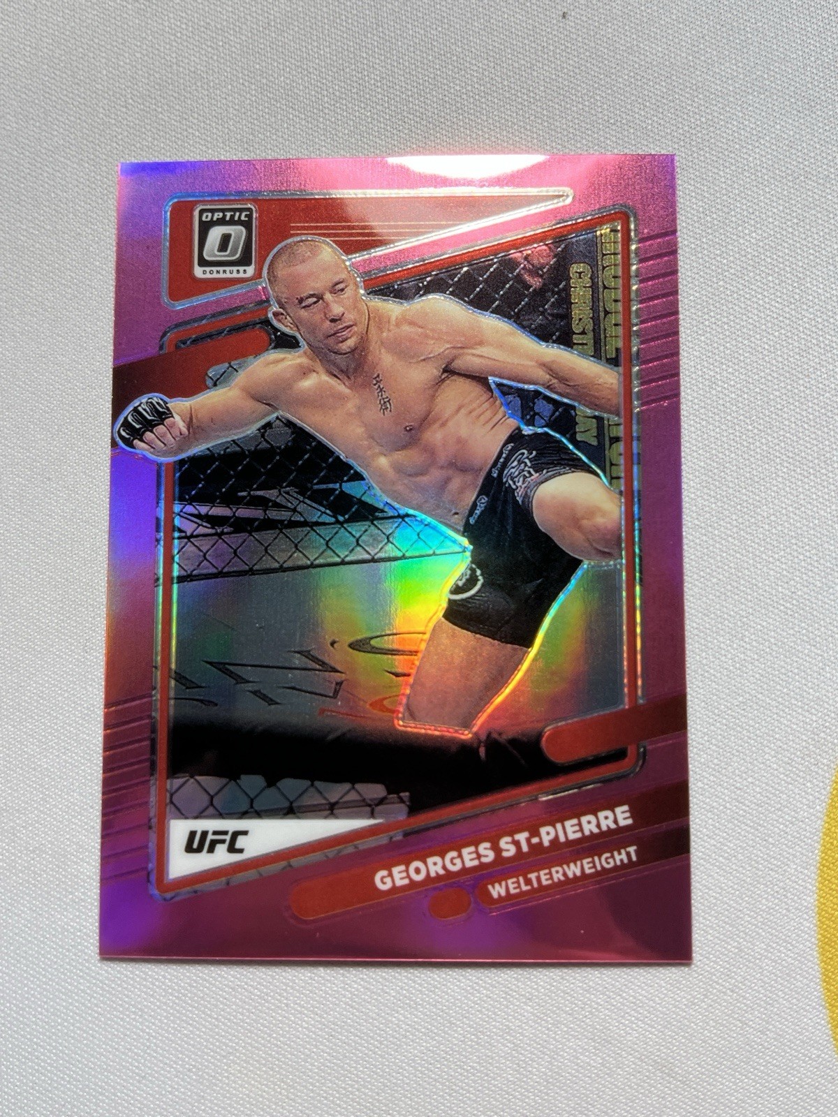 2022 Donruss Optic UFC #57 Georges St-Pierre Pink Prizm /25