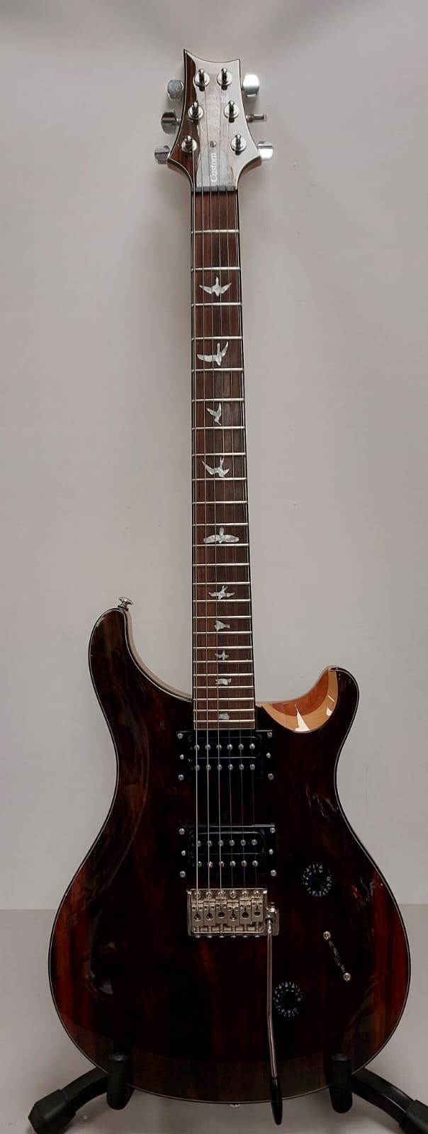 PRS SE Custom 24 Exotic Striped Ebony Electric Guitar - c049300174990 alk