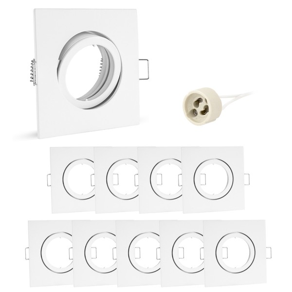 10X Einbaustrahler Rahmen FüR GU10 Lampe Einbaurahmen Deckenlampe Deckenspot-image
