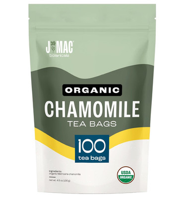 J MAC BOTANICALS Organic Chamomile Tea Bags (100 Count) - Certified by Organic C