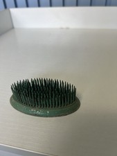 Vintage Metal Ikebana Kenzan Flower Frog   Oval Green Pin Holder