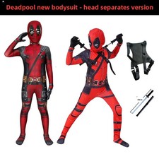 Deadpool Kids Cosplay Costume Superhero Jumpsuit Party Clothes Christmas Gift