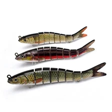 3 Pcs 8-Segment Multi Jointed Fishing Lures w/ Box Fishing Bait Sharp Hooks US