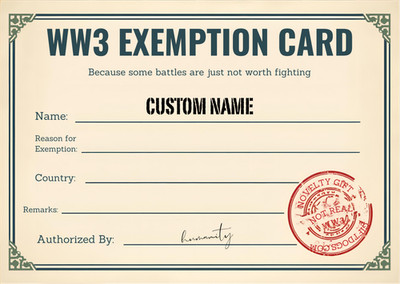 WW3 Befreiungskarten - Digital Download PNG & PDF-Datei - Neuheit Geschenk 