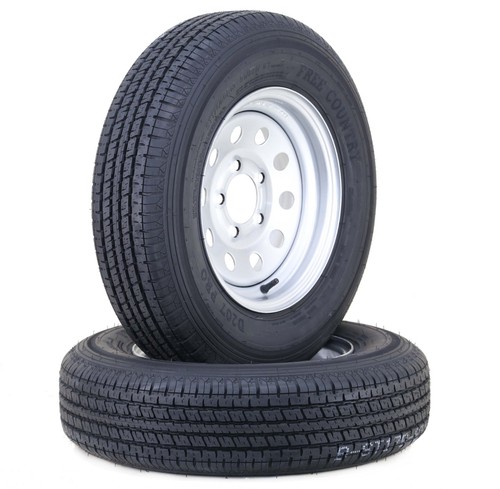 2 FC Trailer Tire Assembly ST175/80R13 6-Ply Silver Mod Rim 5 Lug on 4. ...