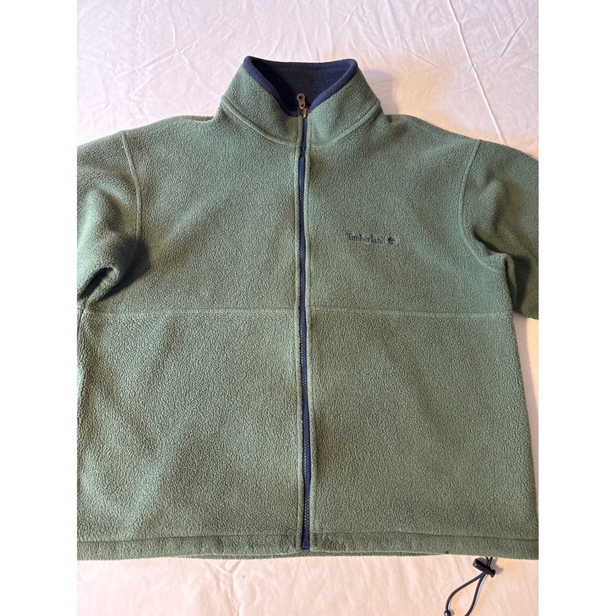 Timberland Fleece Jacket Mens M Olive Green Excellent Full Zip 