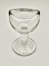 JOHN BULL Clear Glass Eye Wash Cup Antique Optical Collectible Patent 1917 USA