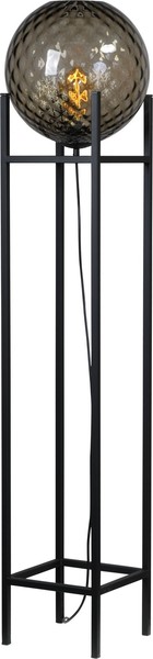 Stehleuchte Schwarz Metall Glas Kugelschirm Klein 127 Cm Stehlampe Wohnzimmer-image