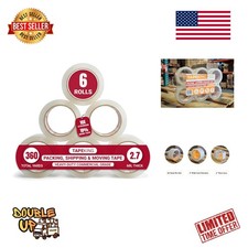 2.7 Mil Thick Clear Packing Tape - 60 Yards Each, Heavy Duty for Safe Shipping