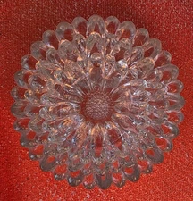 3 Vintage Round Hazel-Atlas Clear Ashtrays, Garden Party Collection, Sunflower