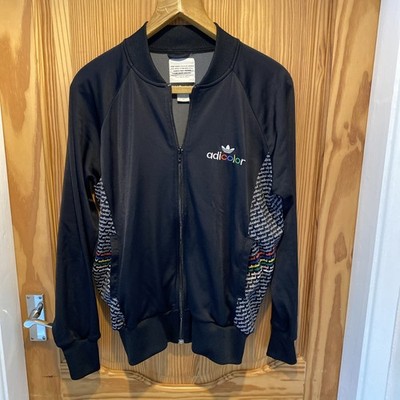 adidas adicolor BK5 Zip Track Jacket Women's Small Black Leonardo Da Vinci Quote