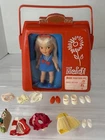 Vintage 1960s Remco Heidi Pocketbook Doll w/ Case, Extra Clothes, & Accessories