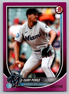 2025 Bowman #39 Eury Pérez Fuchsia #/299
