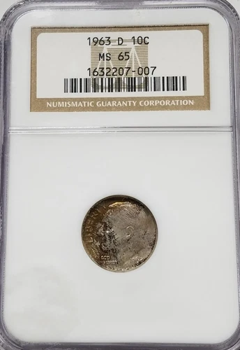1963-D Roosevelt Dime | NGC MS65 | Denver | Silver Dime 10 c