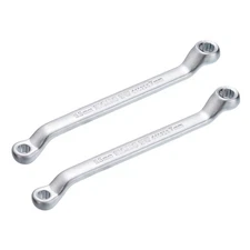 2pcs Offset Double Box End Wrenches 5.5mm x 7mm Metric 12 Point Chrome Plated