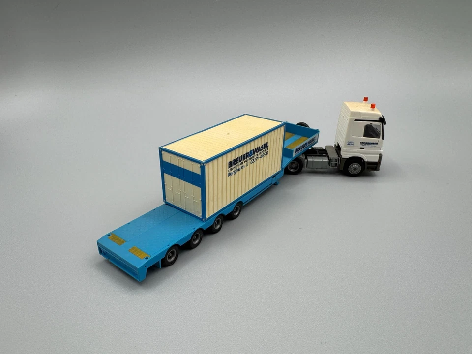 1:87 Herpa Albedo Mercedes-Benz (Breuer & Wasel) Container-Tieflader SLT - Bild 3 von 4