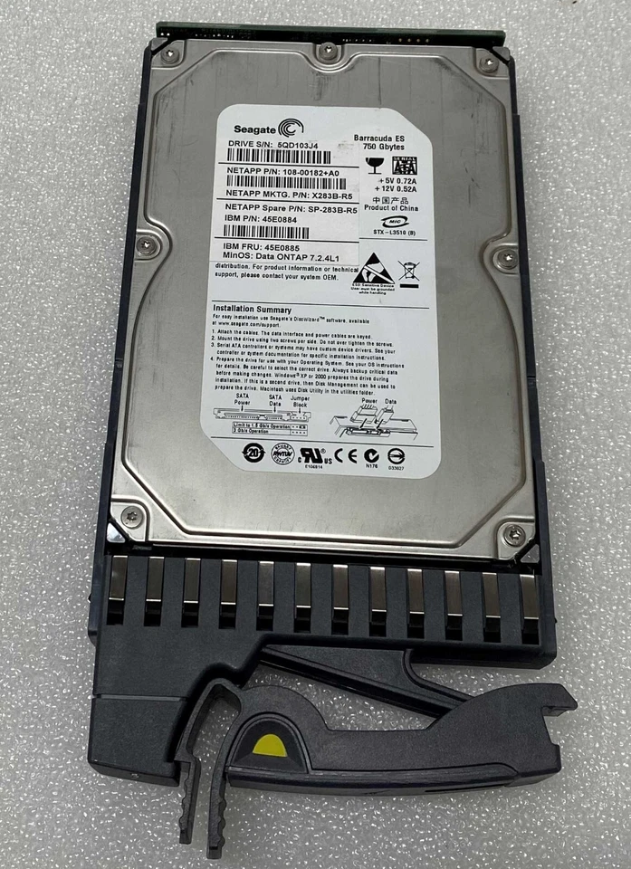 Netapp X283B-R5 750GB 7.2K SATA Hard Drive for FAS2040 FAS2050 FAS2020 - Image 2 of 3