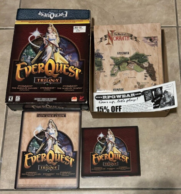 Everquest Trilogy Big Retail Box PC Complete in Box 2 disc game w/ book