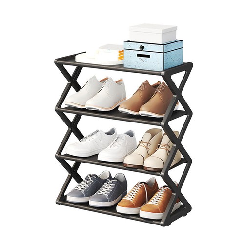 Shoe Rack X-Shaped Multi Layer Shoes Storage Organizer Space Saving Shoes Shelf - Picture 5 of 19