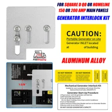 Generator Interlock Kit For Square D QO & Homeline 150 & 200 Amp Main Panel