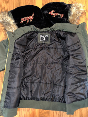 Vintage 90s Y2k Baby Phat Split Hood E Crop Fit Bomber Jacket